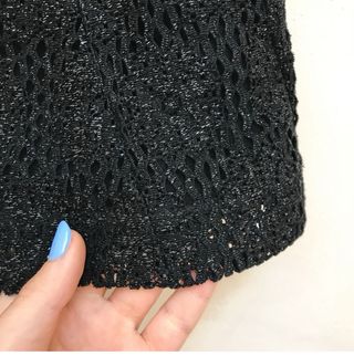 top vintage lurex nero argentato
