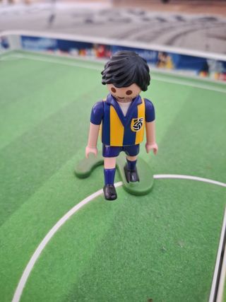 Futbolín Playmobil: 4 Figuras + 2 porteros.