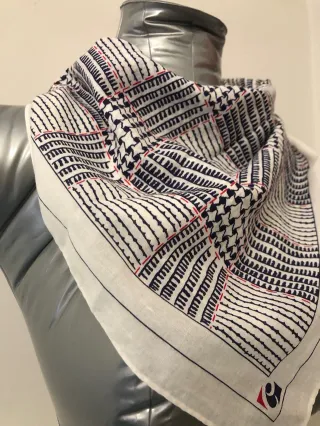 Foulard vintage bianco e blu