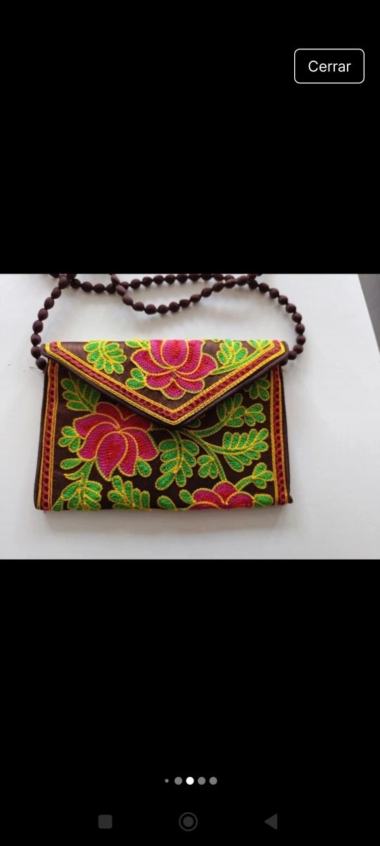 Bolso fiesta bordado flores