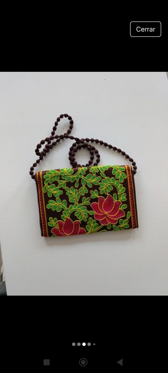 Bolso fiesta bordado flores