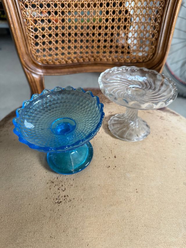 2 copas vintage de cristal