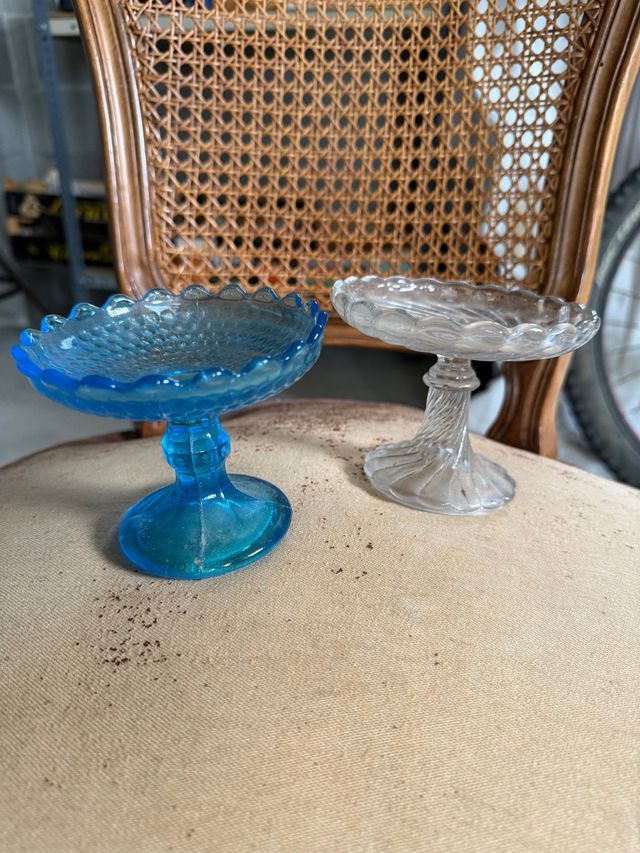 2 copas vintage de cristal