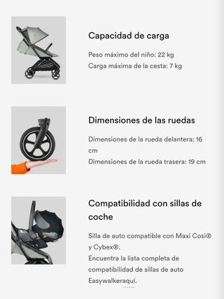 Cochecito Easywalker Stroller Gris