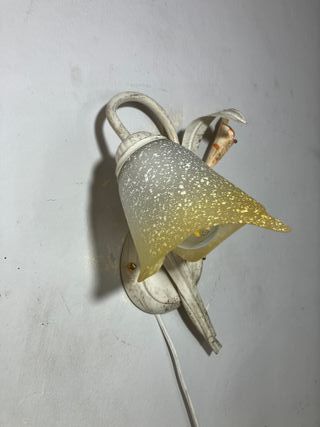 Lampada parete 1 luce avorio metallo/vetro