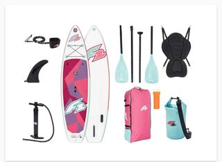 Tabla Paddle Surf F2 hinchable rosa y blanca
