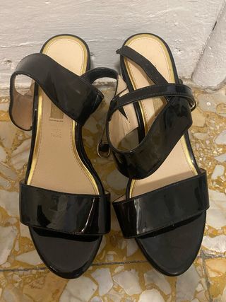 Sandali tacco nero Vera Pelle