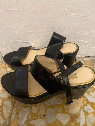 Sandali tacco nero Vera Pelle