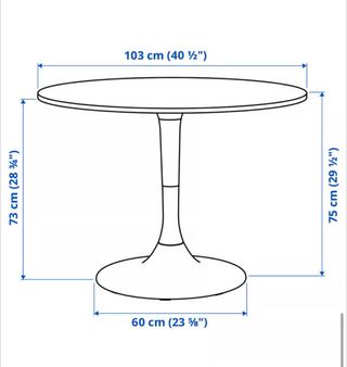 Mesa redonda Docksta Ikea blanca