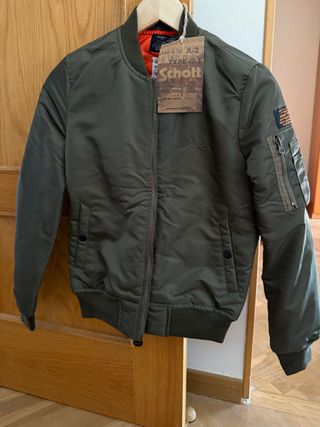 Cazadora Schott bomber verde oliva talla XS 