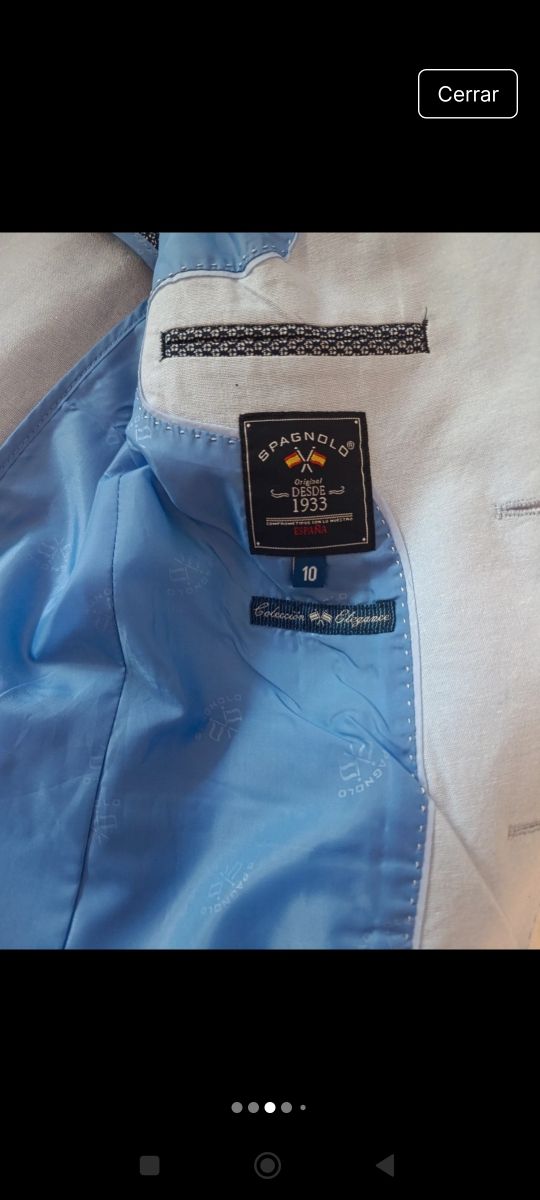 Chaqueta niño azul. Marca Spagnolo. Talla 10.