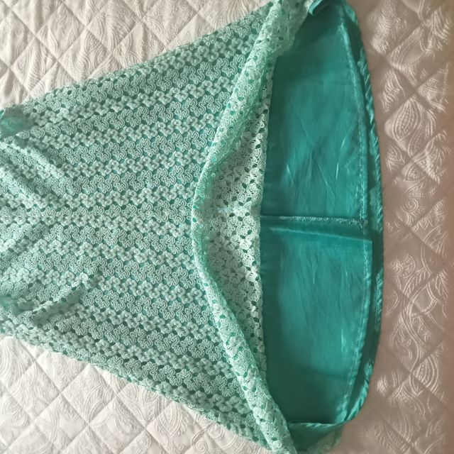Vestido crochet turquesa mujer