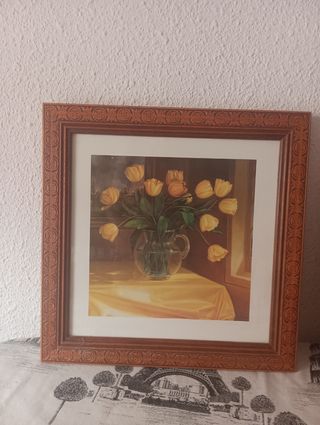 3 Cuadros con flores y bodegón