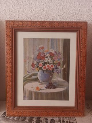 3 Cuadros con flores y bodegón