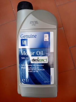 Aceite Motor GM 5W-30 dexos1 Gen3. sin abrir.