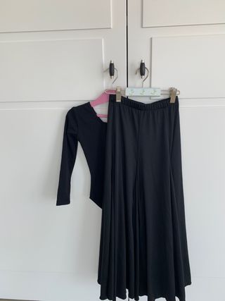 Falda niña baile Flamenco negra talla 10