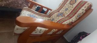 Butaca madera - beige y marrón