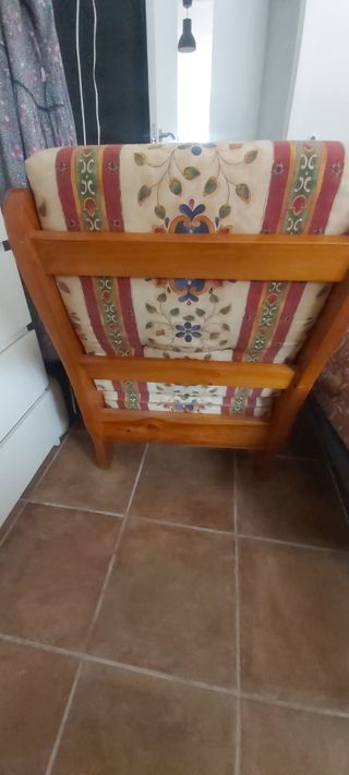 Butaca madera - beige y marrón