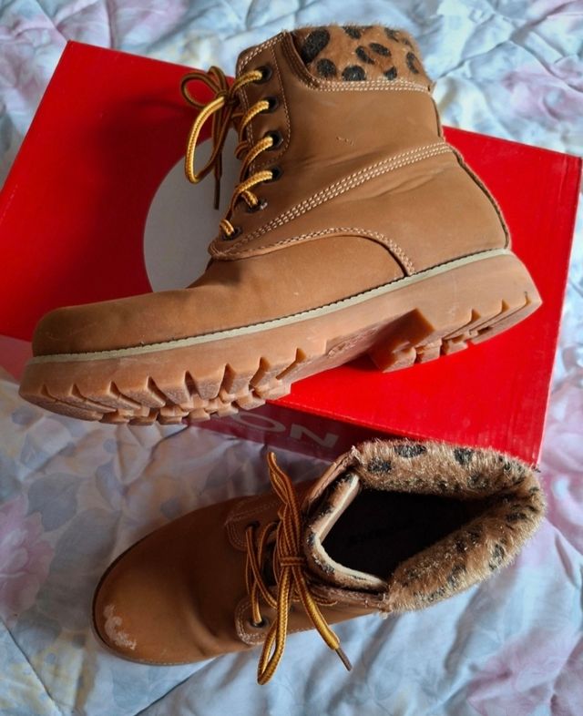 Botas Marrón 37 piel de melocoton