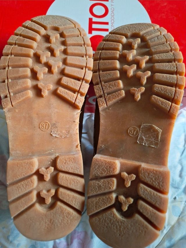 Botas Marrón 37 piel de melocoton