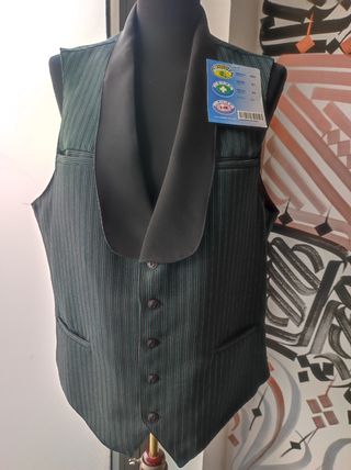 Chaleco Monza rayas finas - Negro/Verde.T54.