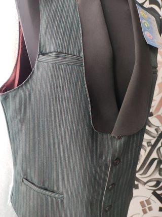 Chaleco Monza rayas finas - Negro/Verde.T54.
