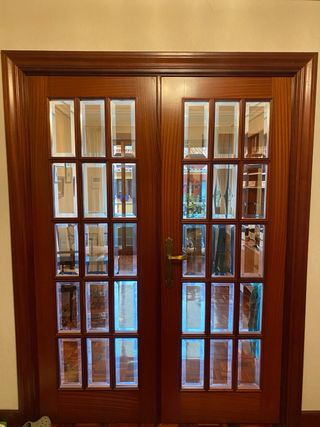 Puertas madera cristal - 2 unidades