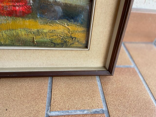 Quadro olio fiori vintage