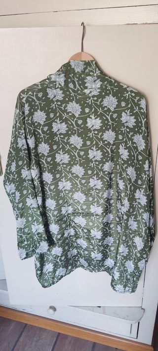 Kimono Natura seda verde oliva