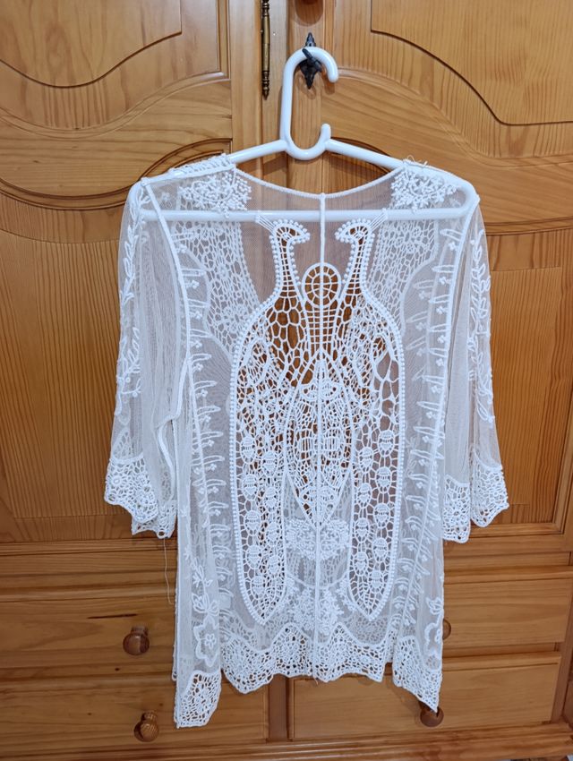 Blusa blanca crochet boho
