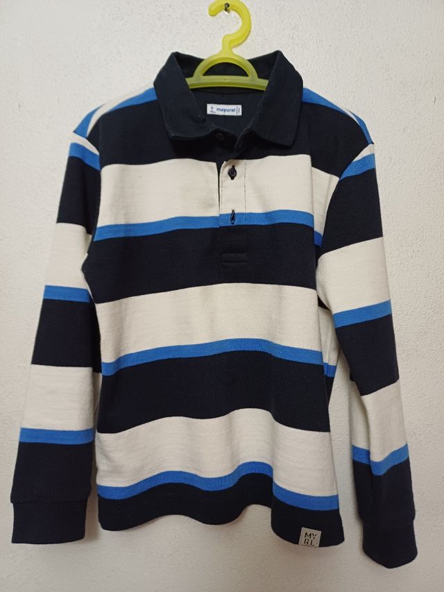 Polo maniche lunghe a righe bimbo Mayoral