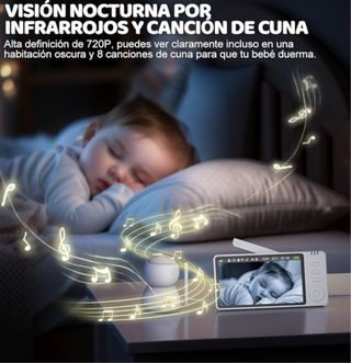 Vigilabebés monitor 5" Cámara 355º