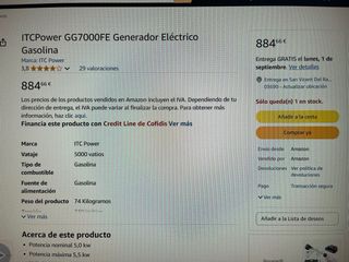 Generador Eléctrico ITC GG7000FE - 5.5kW