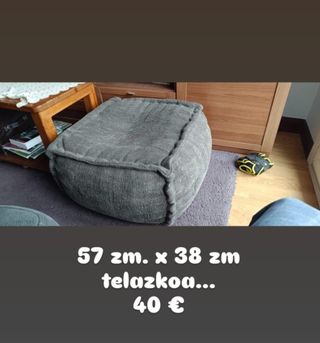 Puff gris - 57x38cm SOLO VENTA EN PERSONA LASARTE