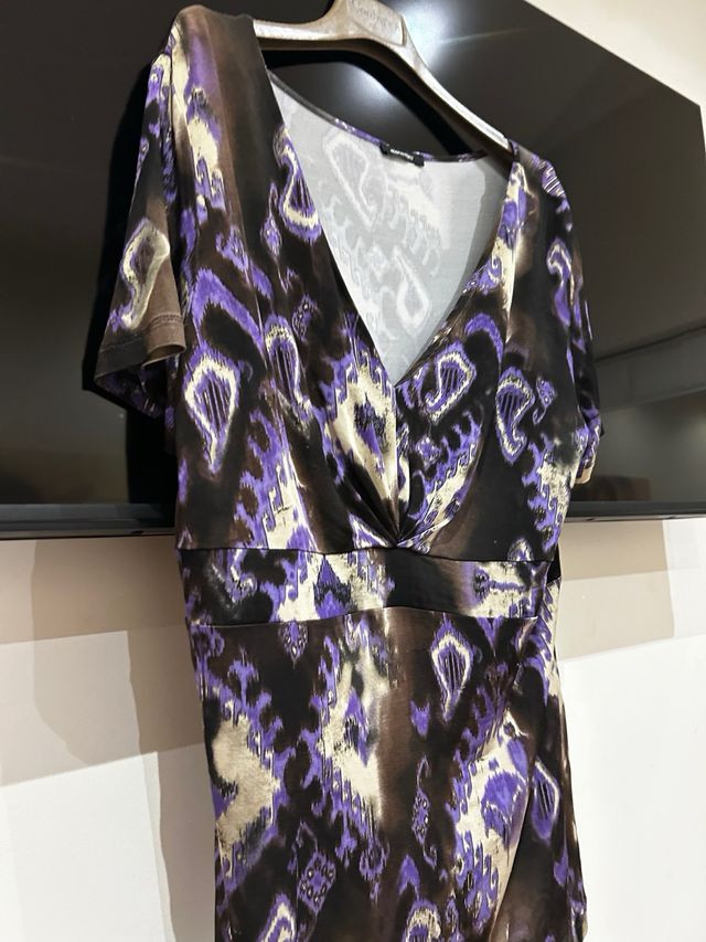 Maglia donna - Scollo a V - Marrone Viola