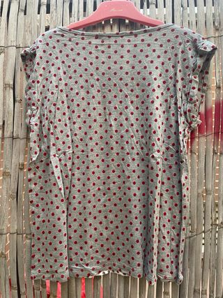 Camiseta lunares roja y gris print DOLORES 