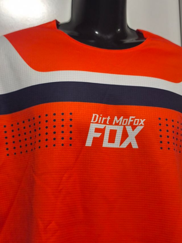 Camiseta motocross naranja-azul