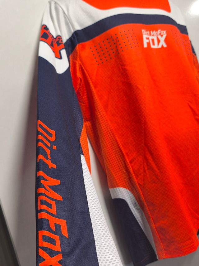 Camiseta motocross naranja-azul