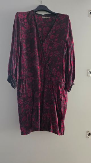 Vestido Sfera rojo y negro floreado 