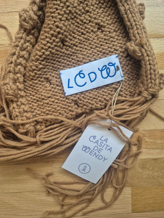 Bufanda tejida a mano La - Rosa y Rojo