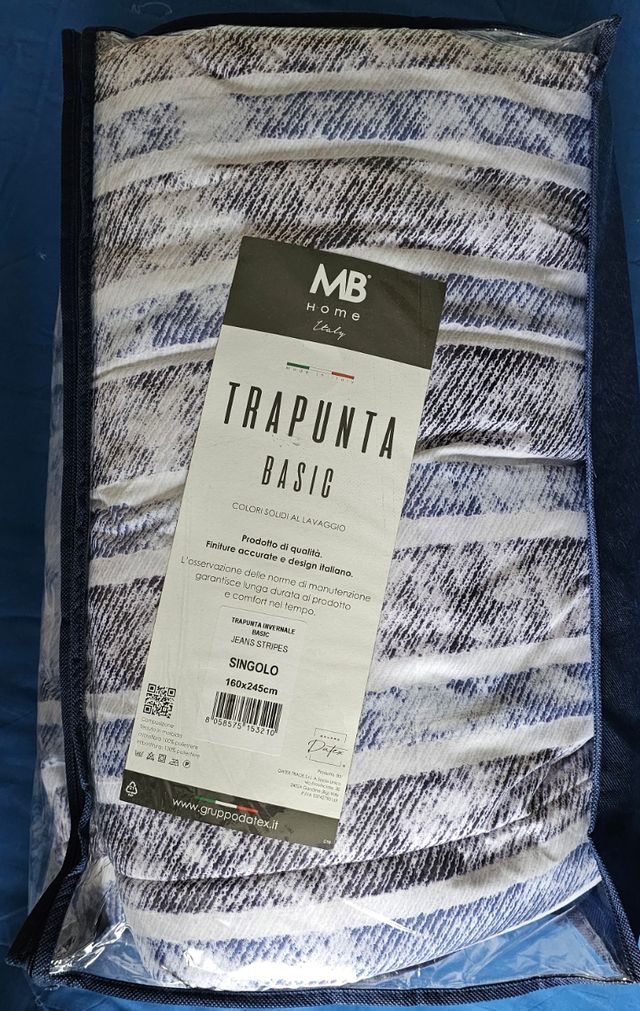 Trapunta singola blu e lilla