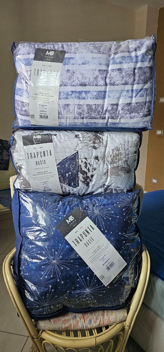 Trapunta singola blu e lilla