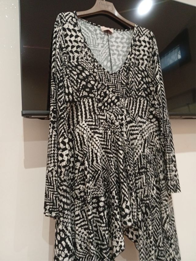 Vestito lungo bianco e nero