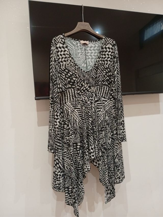 Vestito lungo bianco e nero