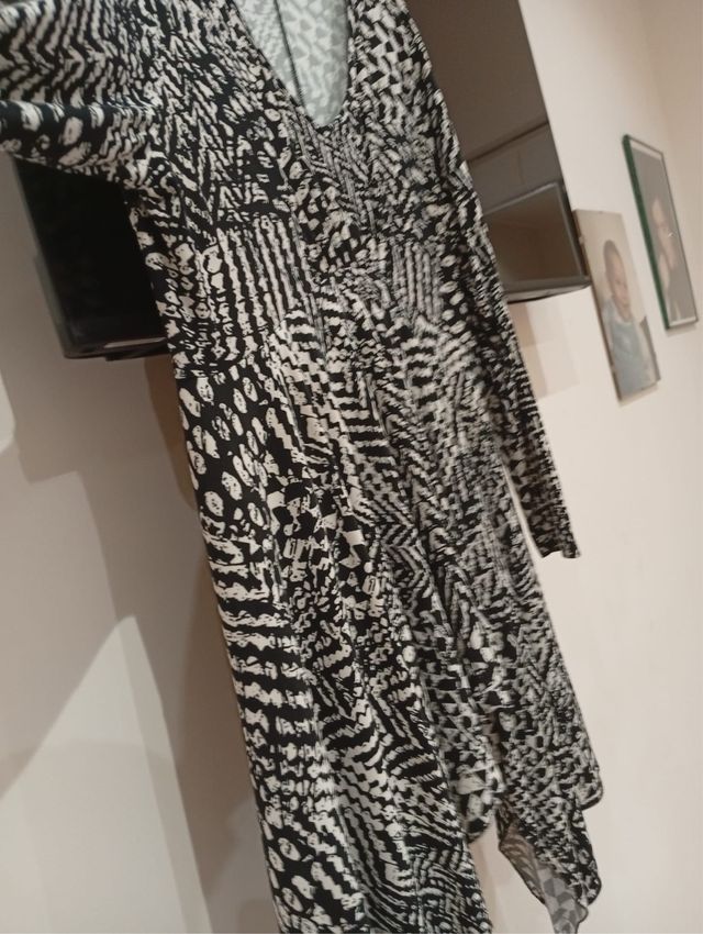 Vestito lungo bianco e nero