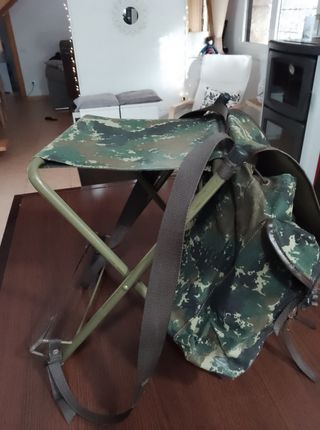 Mochila/taburete vintage camuflaje 