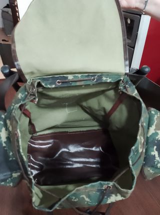 Mochila/taburete vintage camuflaje 