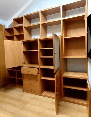 Librería Mueble modular madera salón, habitación 