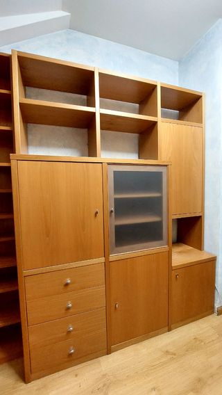 Librería Mueble modular madera salón, habitación 