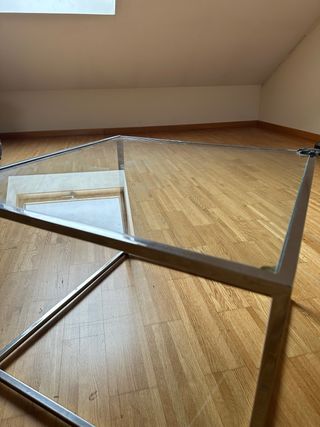 Mesa centro cristal metal